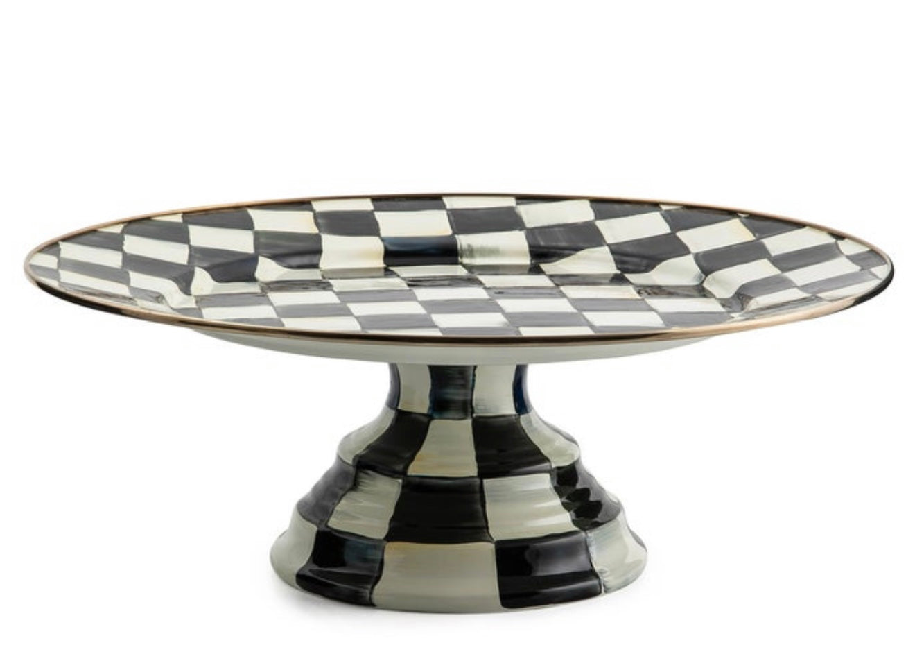 Mck Courtly Check Large Pedestal Platter