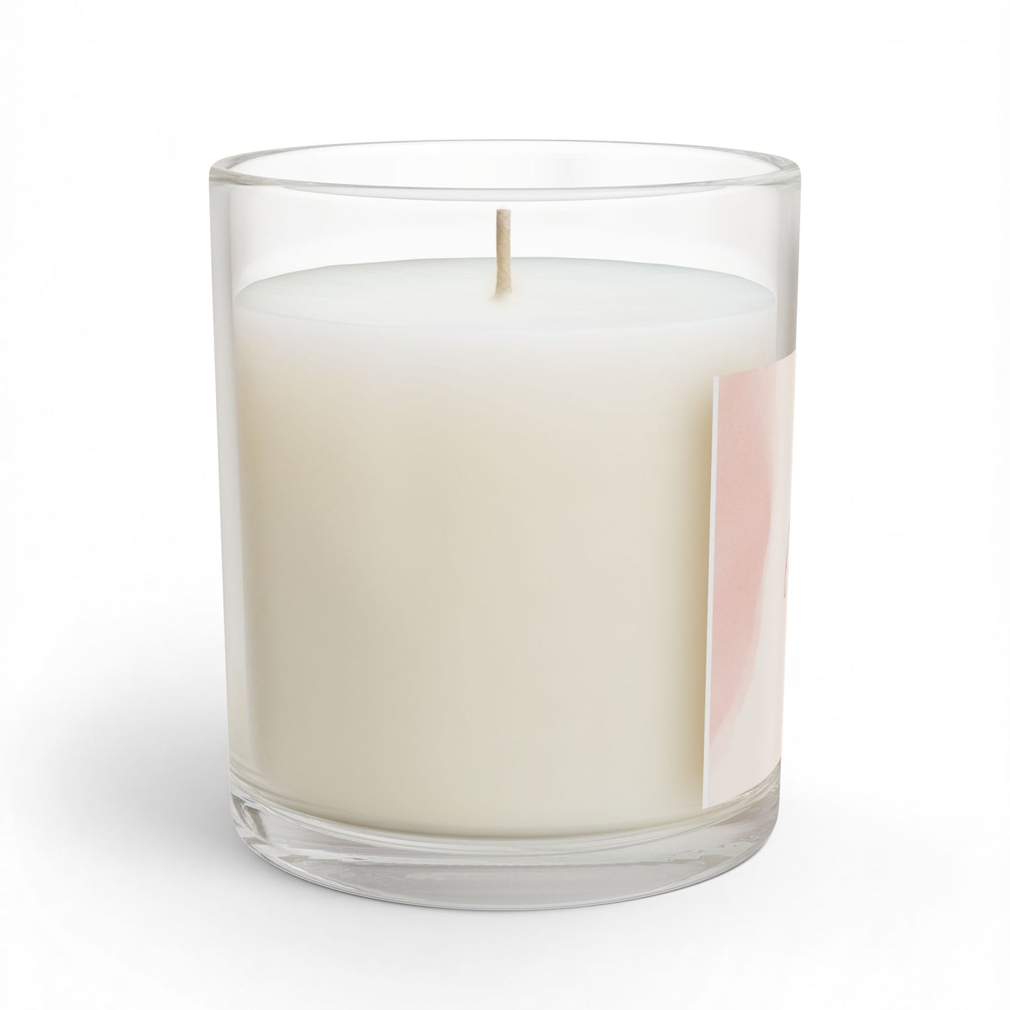 Scented Glass Candle - "I'm Lucky" Pink Watercolor Heart (11 oz)